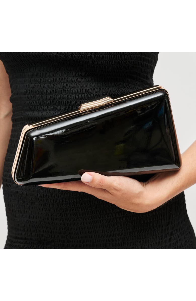 URBAN EXPRESSIONS HANDBAGS Irene - Patent Asymmetrical Evening Bag, Alternate, color, Black