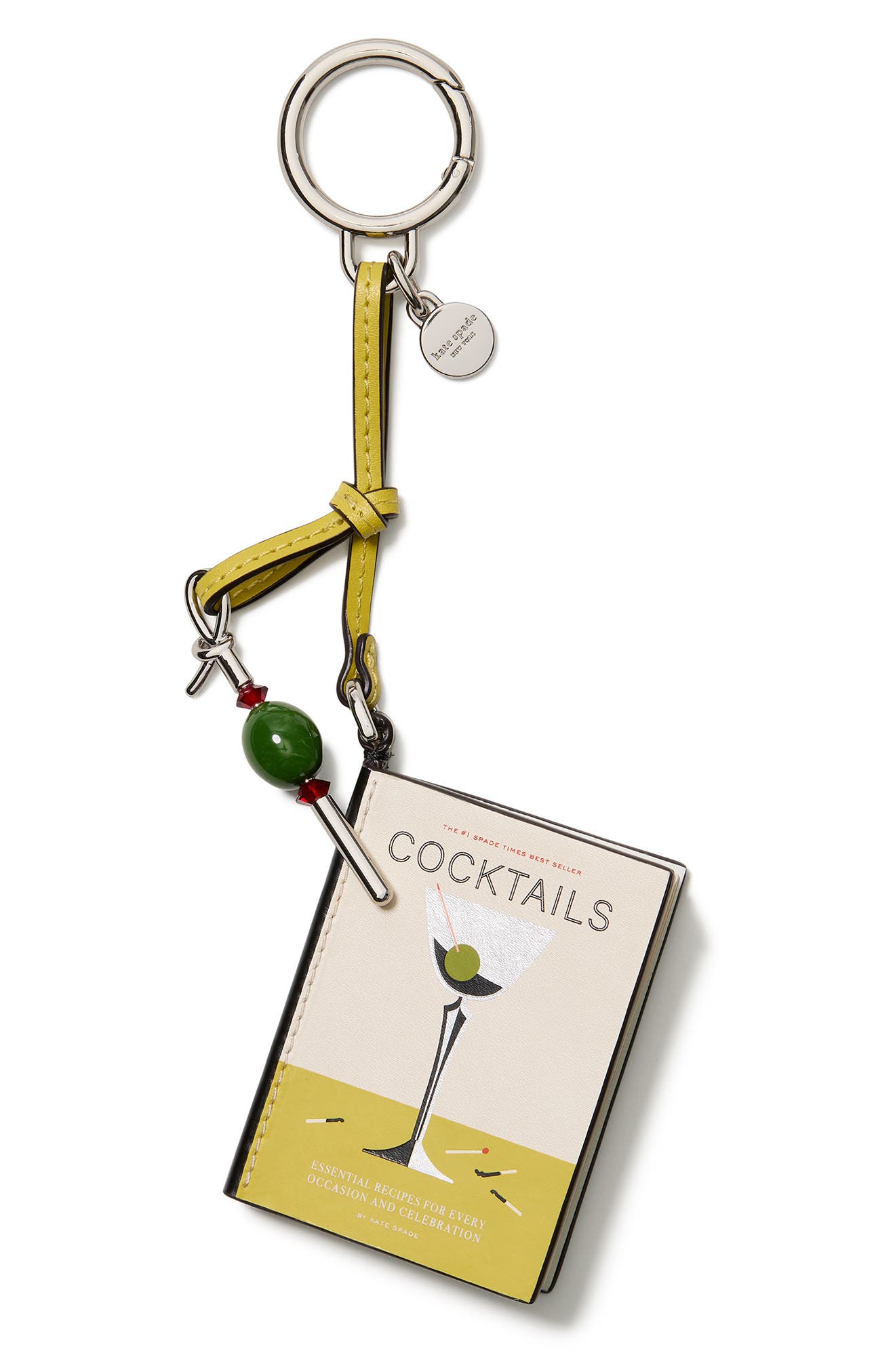 Kate Spade New York charmed cocktail leather bag charm, Main, color, Lime Slice Multi