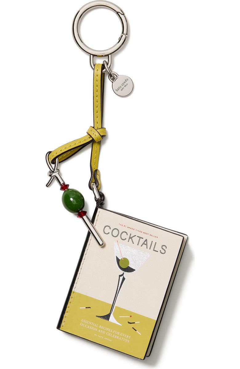 Kate Spade New York charmed cocktail leather bag charm, Main, color, Lime Slice Multi