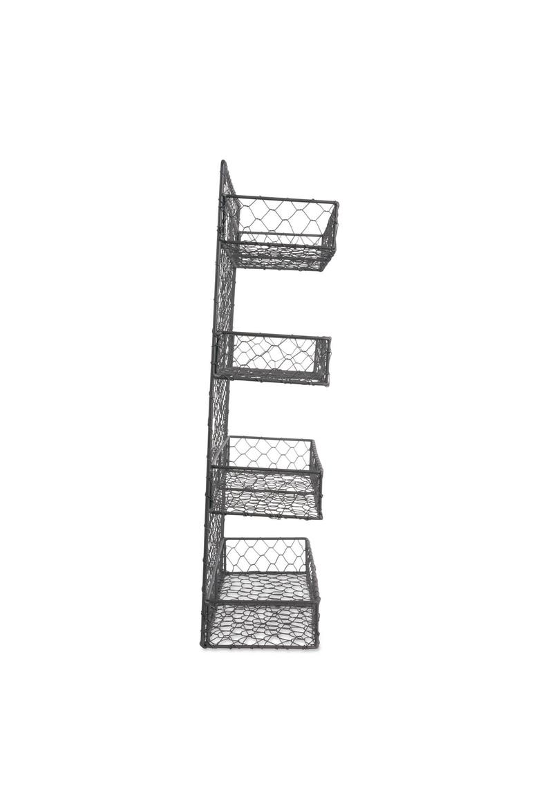 Double Wide 4 Row Chicken Wire Spice Rack, Alternate, color, Black