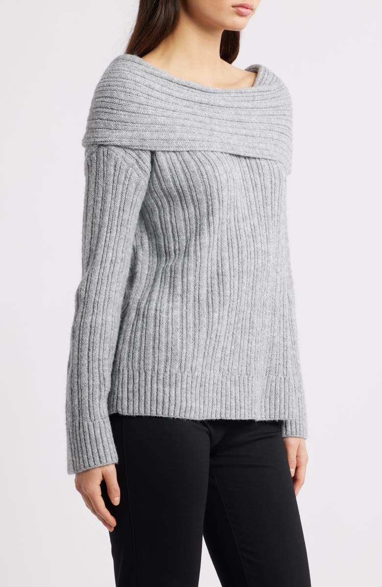 Princess Polly Snowie Off the Shoulder Sweater, Alternate, color, Grey