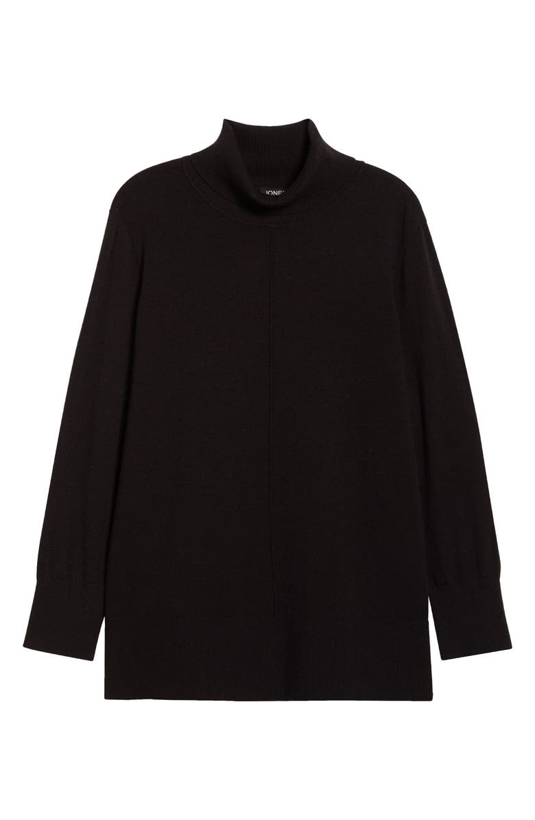 Jones New York Turtleneck Seam Front Bouclé Sweater, Alternate, color, 