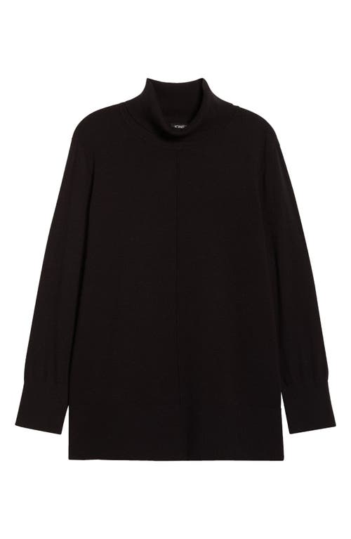 Jones New York Turtleneck Seam Front Bouclé Sweater In Black