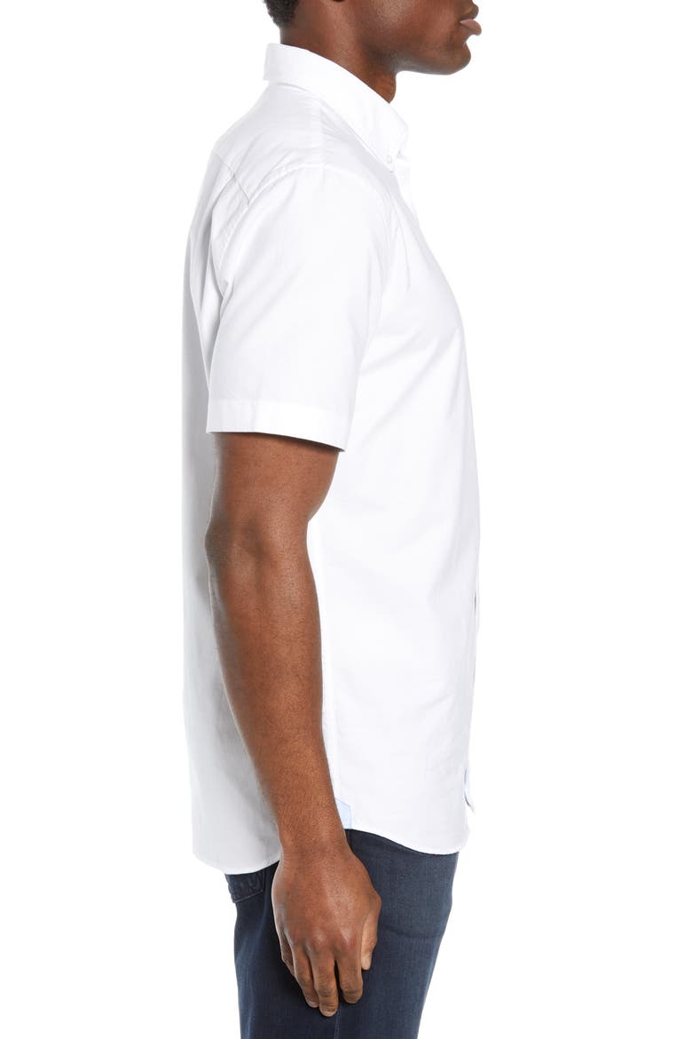 Regular Fit Short Sleeve Cotton Sport Shirt, Alternate, color, WHITE