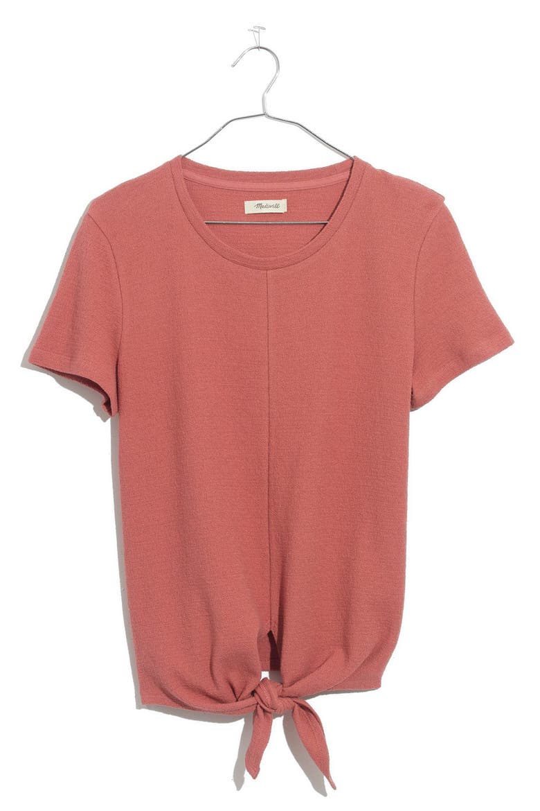 Modern Tie Front Tee, Alternate, color, ROSEWOOD PINK