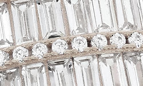 Suzy Levian Sterling Silver Cubic Zirconia Double Row White Baguette And Round Cut Wide Eternity Band