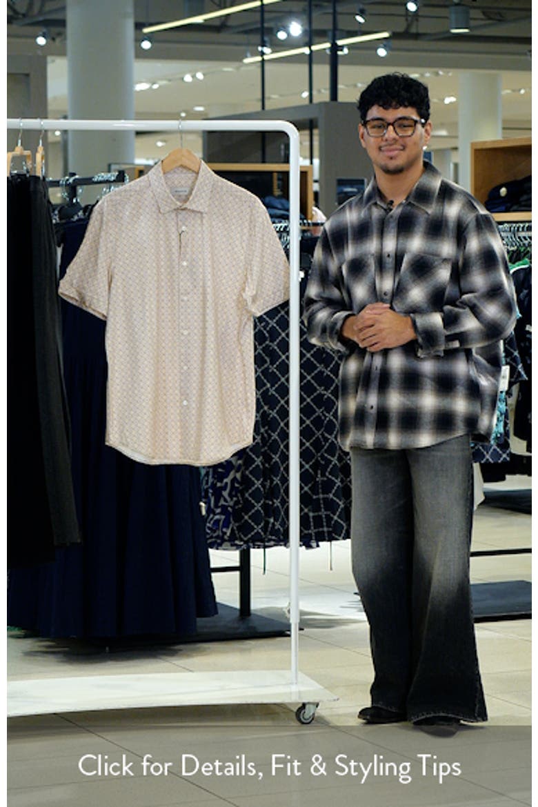 Miles OoohCotton® Geo Print Short Sleeve Button-Up Shirt video