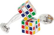 Jan Leslie Puzzle Moving Cube Sterling Cufflinks