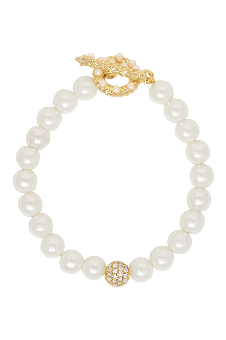 Pearl Beaded Bracelet, Main, color, GOLD