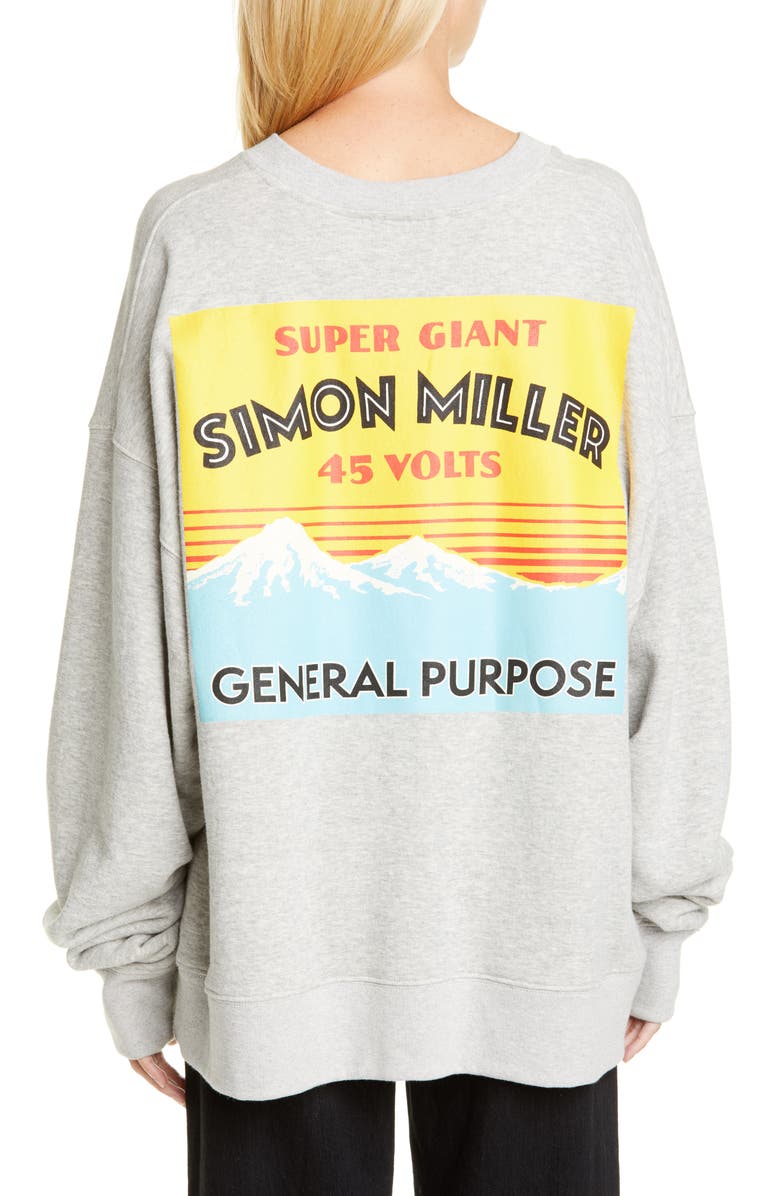 Simon Miller Rista Battery Print Cotton Sweatshirt, Alternate, color, 