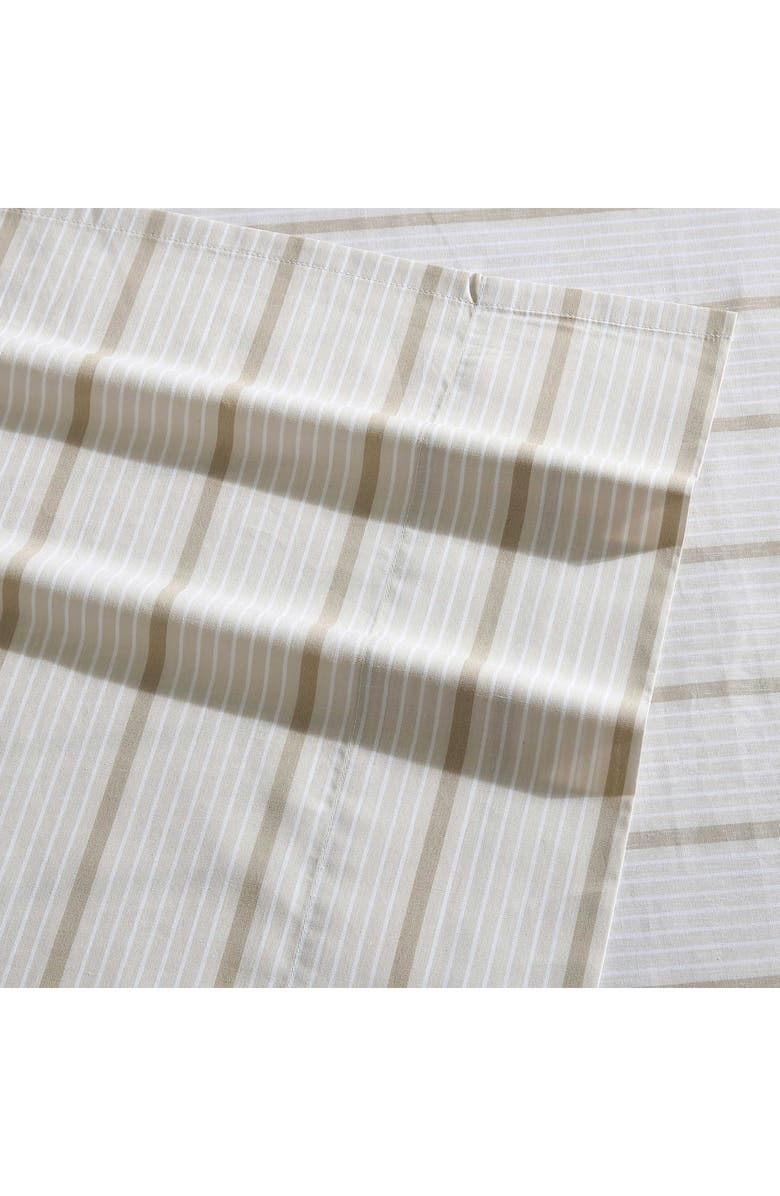Nautica Merrick Stripe 200 Thread Count Cotton Percale Sheet Set, Alternate, color, Beige/ Sea Wheat