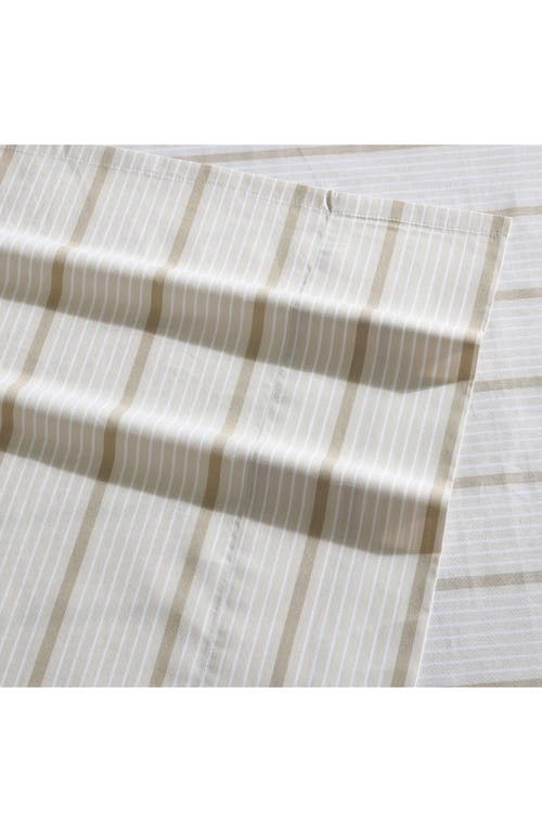 Nautica 200 Thread Count Merrick Stripe Cotton Percale Sheet Set In Beige/sea Wheat