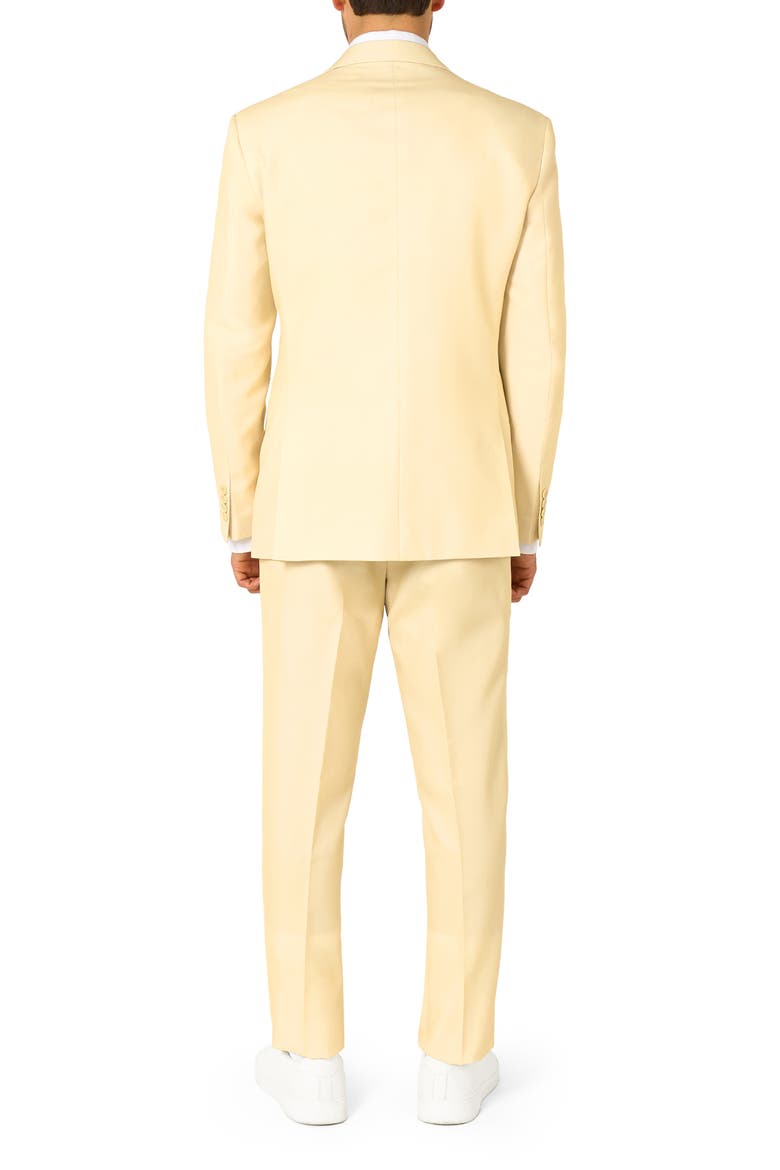 Pastellow Slim Fit Two-Piece Suit & Tie Set, Alternate, color, BEIGE