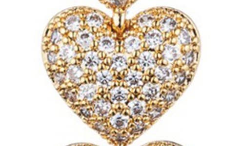 Eye Candy Los Angeles Mila Cubic Zirconia Heart Drop Earrings In Gold