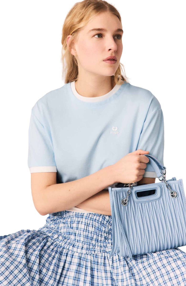 maje Two-tone T-shirt, Alternate, color, Blue Sky