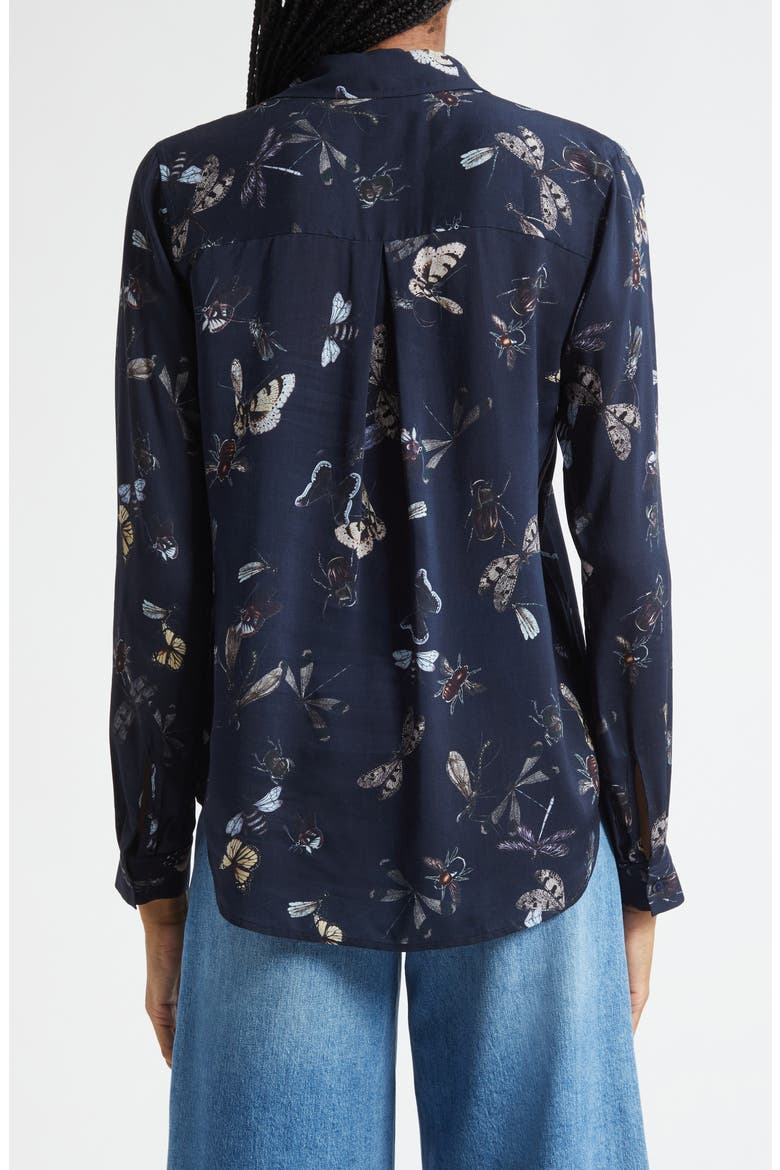 Holly Butterfly Print Button-Up Shirt, Alternate, color, MIDNIGHT MULTI BEETLES