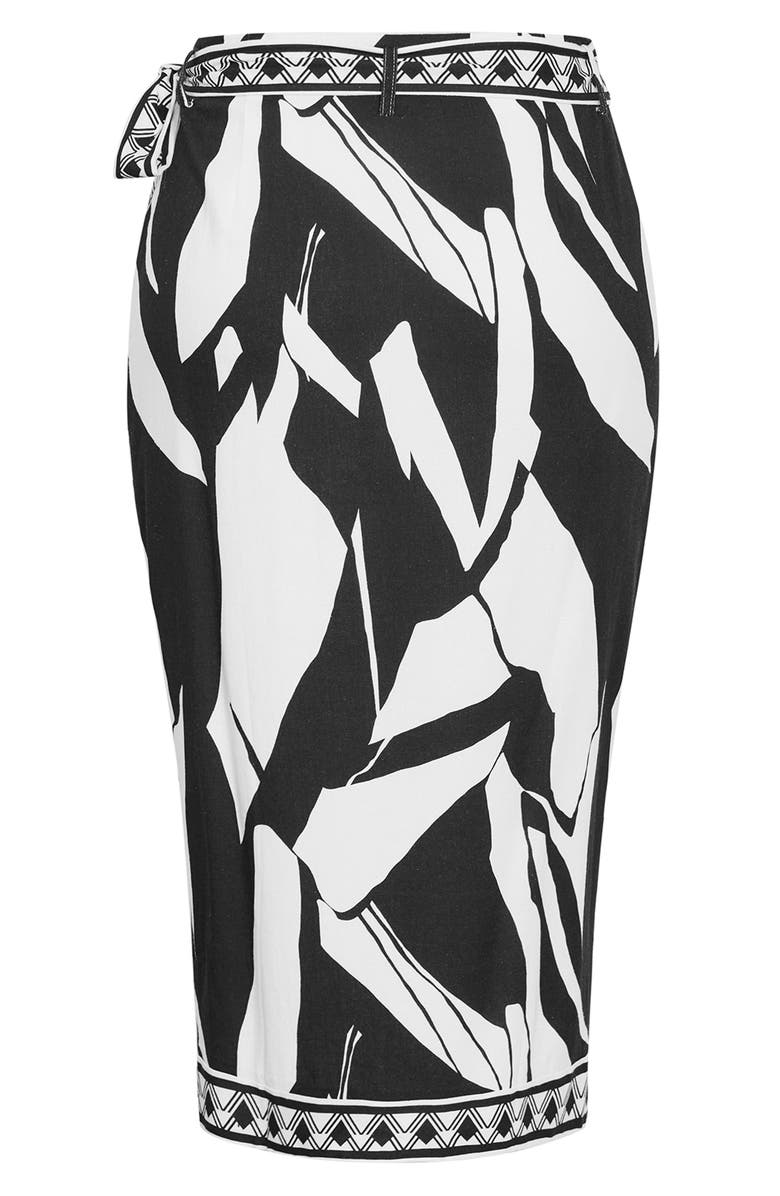 City Chic Mirage Print Wrap Maxi Skirt, Alternate, color, 