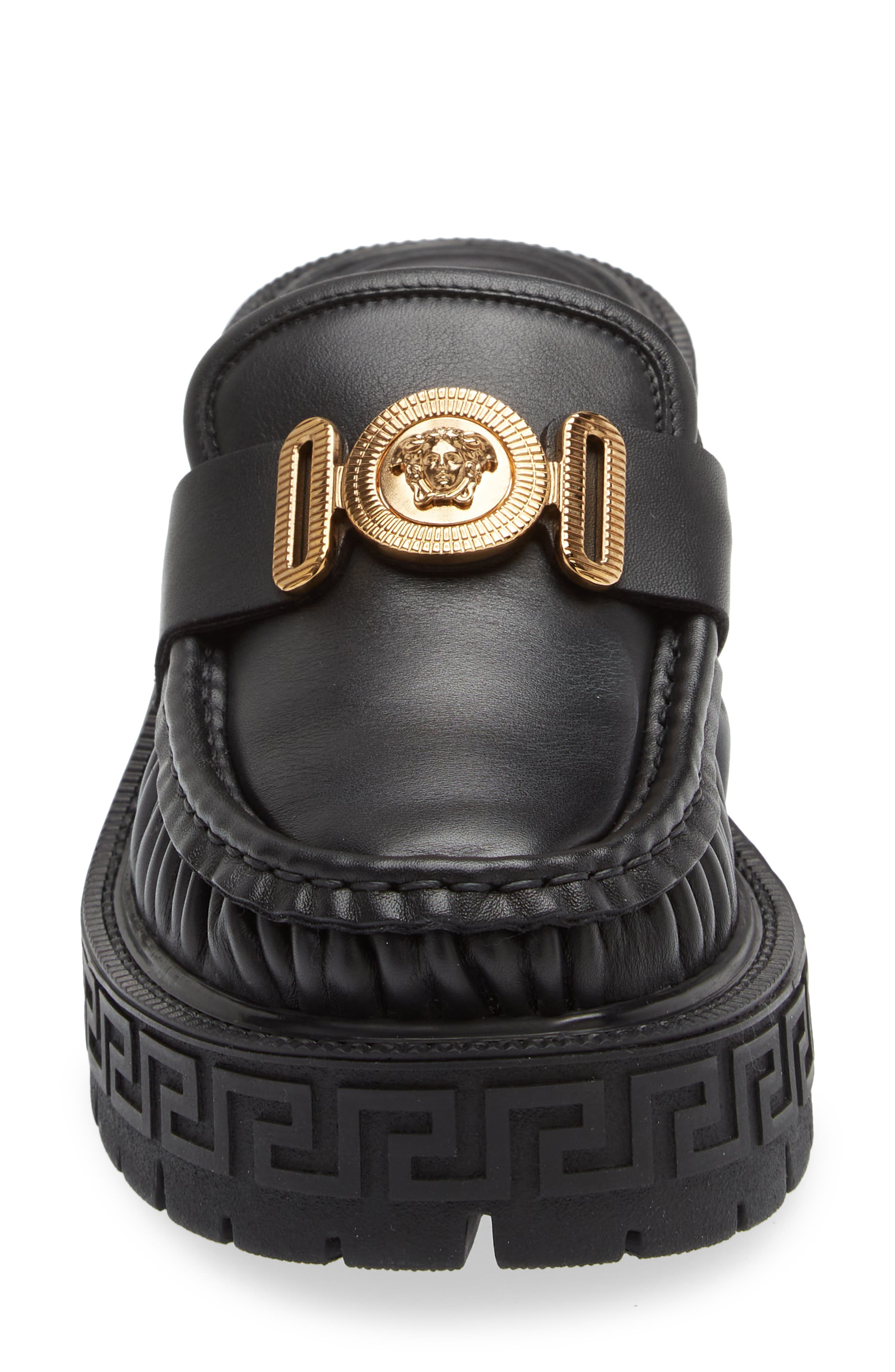 Versace Medusa Biggie Lug Sole Loafer Mule, Alternate, color, 