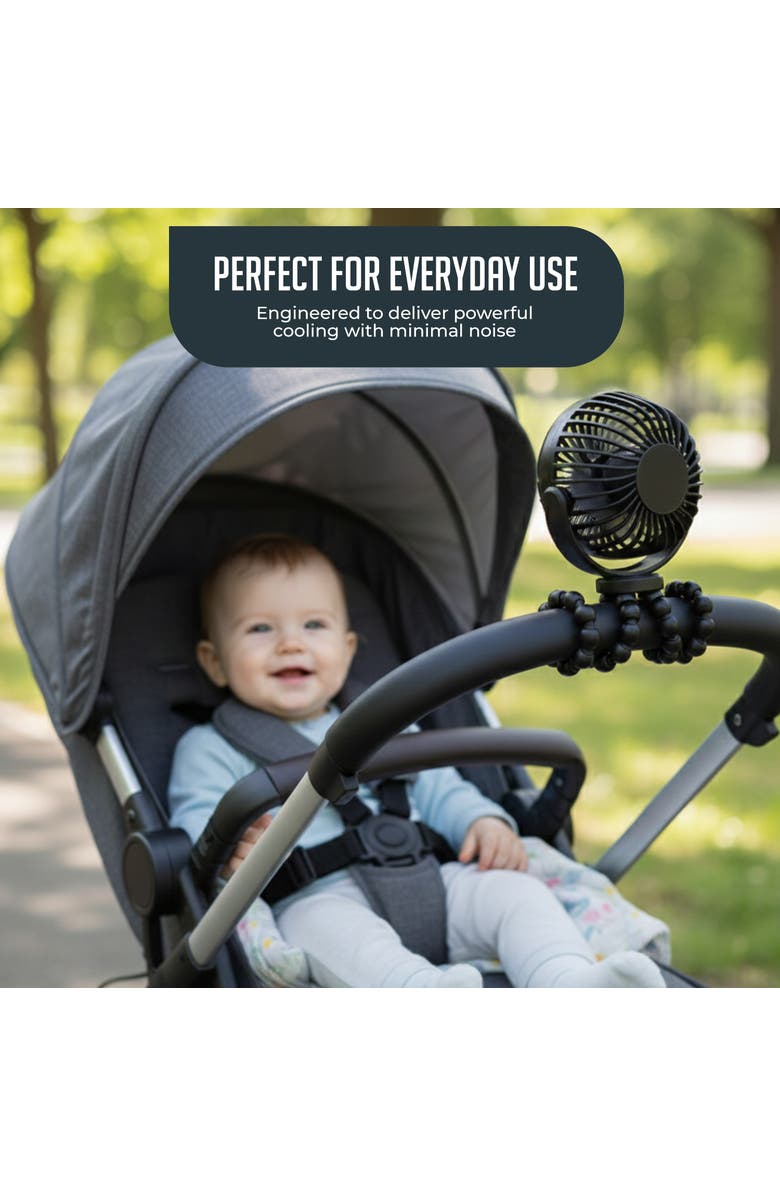 Luminuxe Portable Rechargeable Flexible Tripod Stroller Fan, Alternate, color,