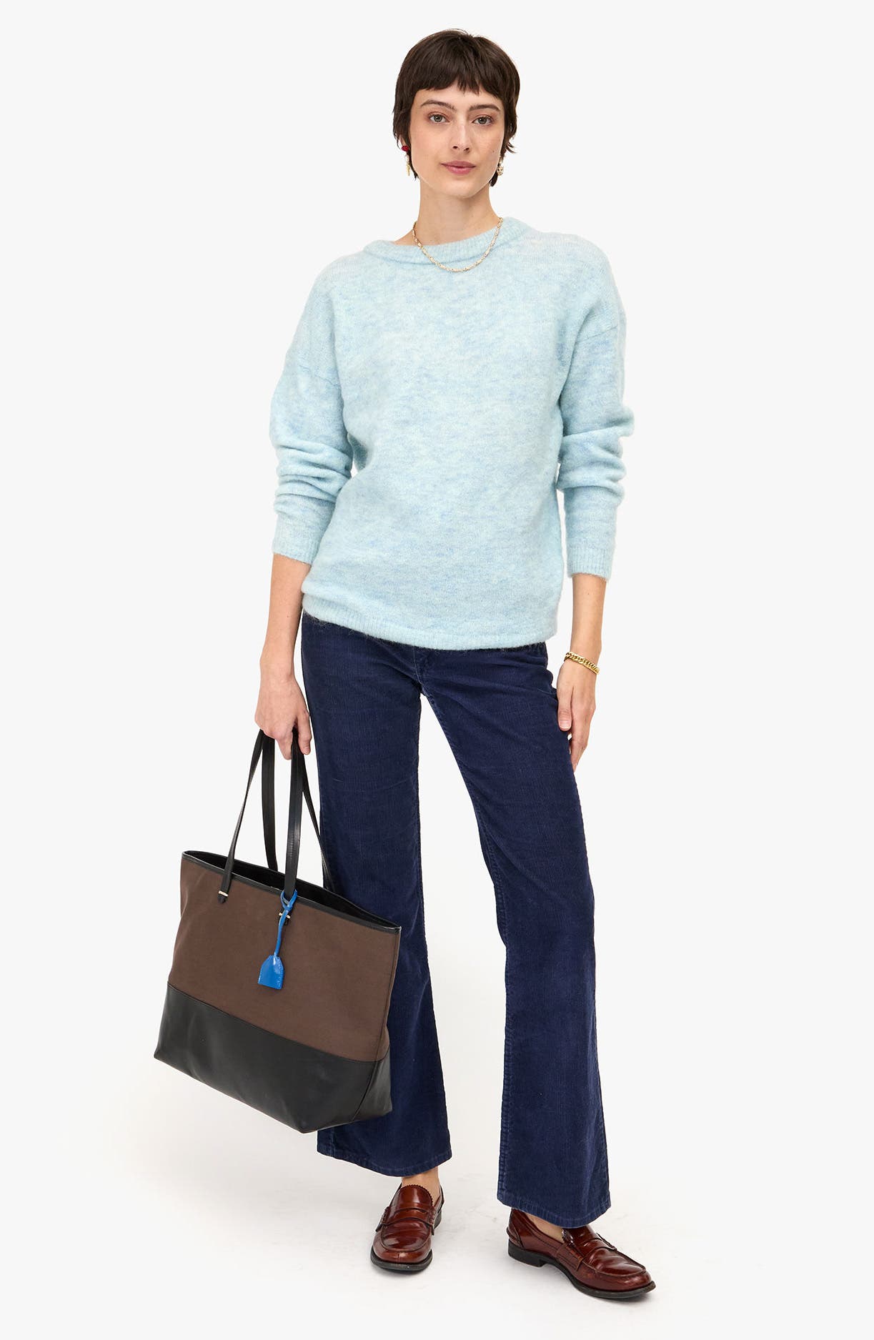 Clare V. Volie Canvas & Leather Tote, Alternate, color, Kalamata/ Black