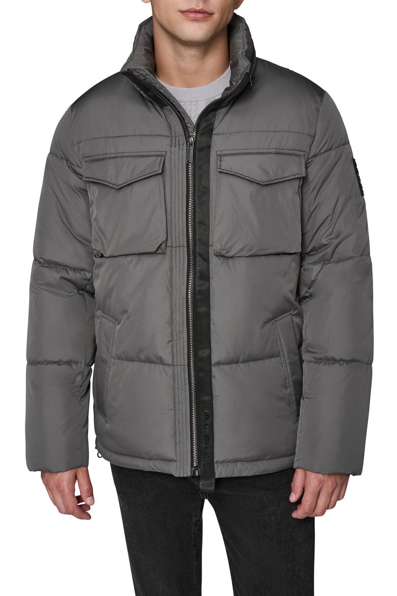 Quilted Puffer Jacket, Main, color, GREY