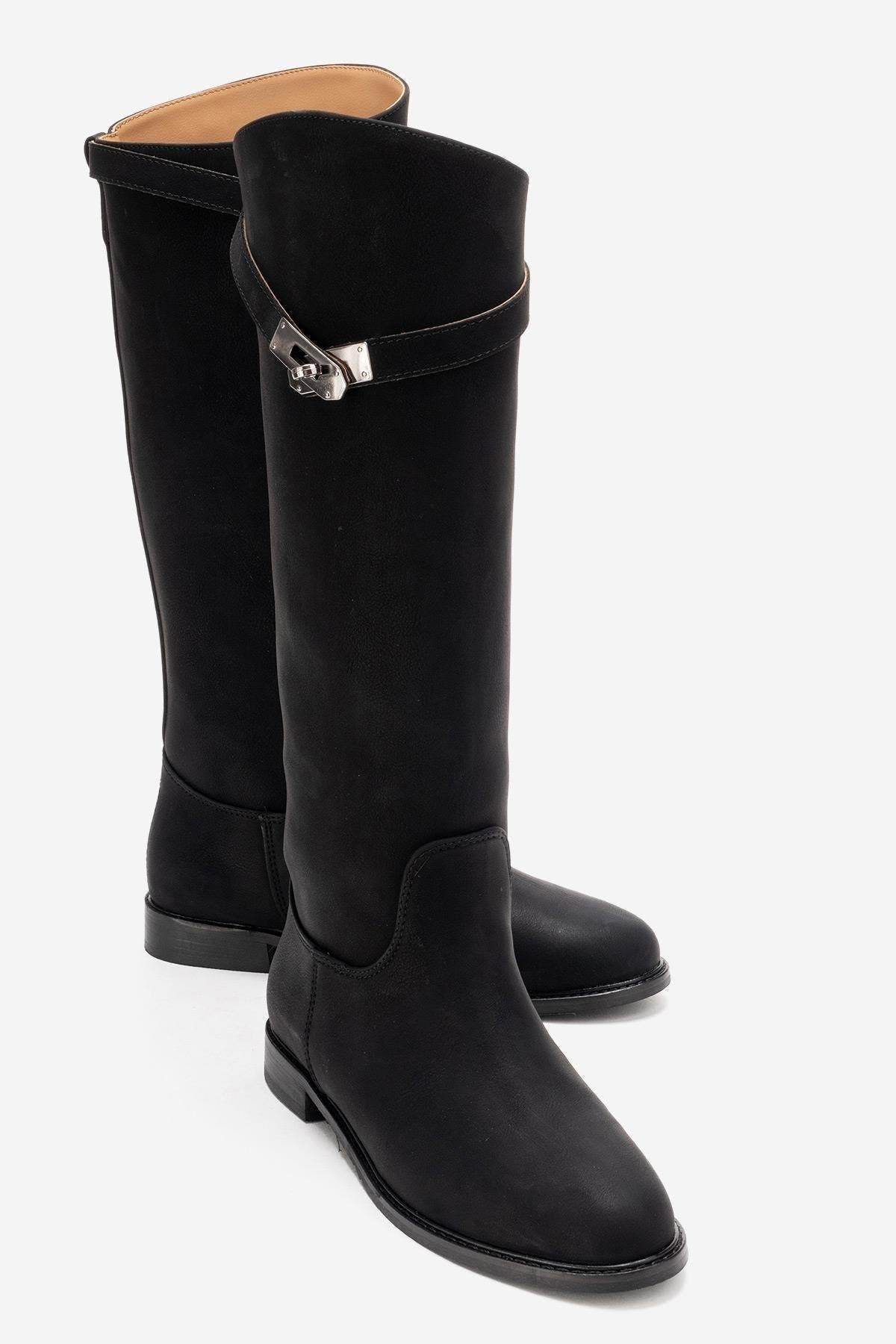  Black Nubuck Faux Leather