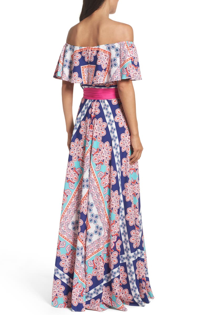 Eliza J Off the Shoulder Maxi Dress, Alternate, color,