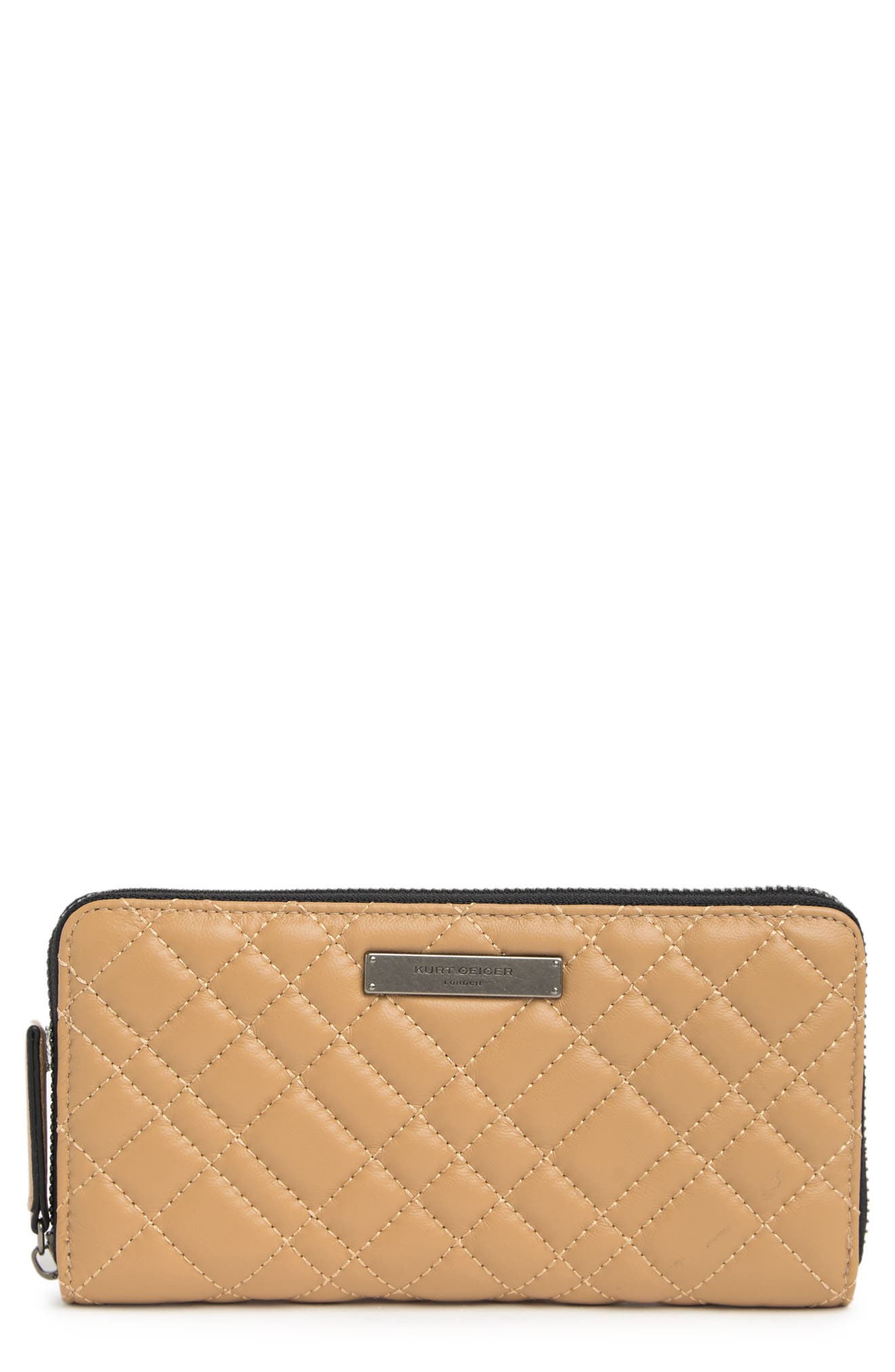 Kurt Geiger London Quilted Leather Zip Around Wallet