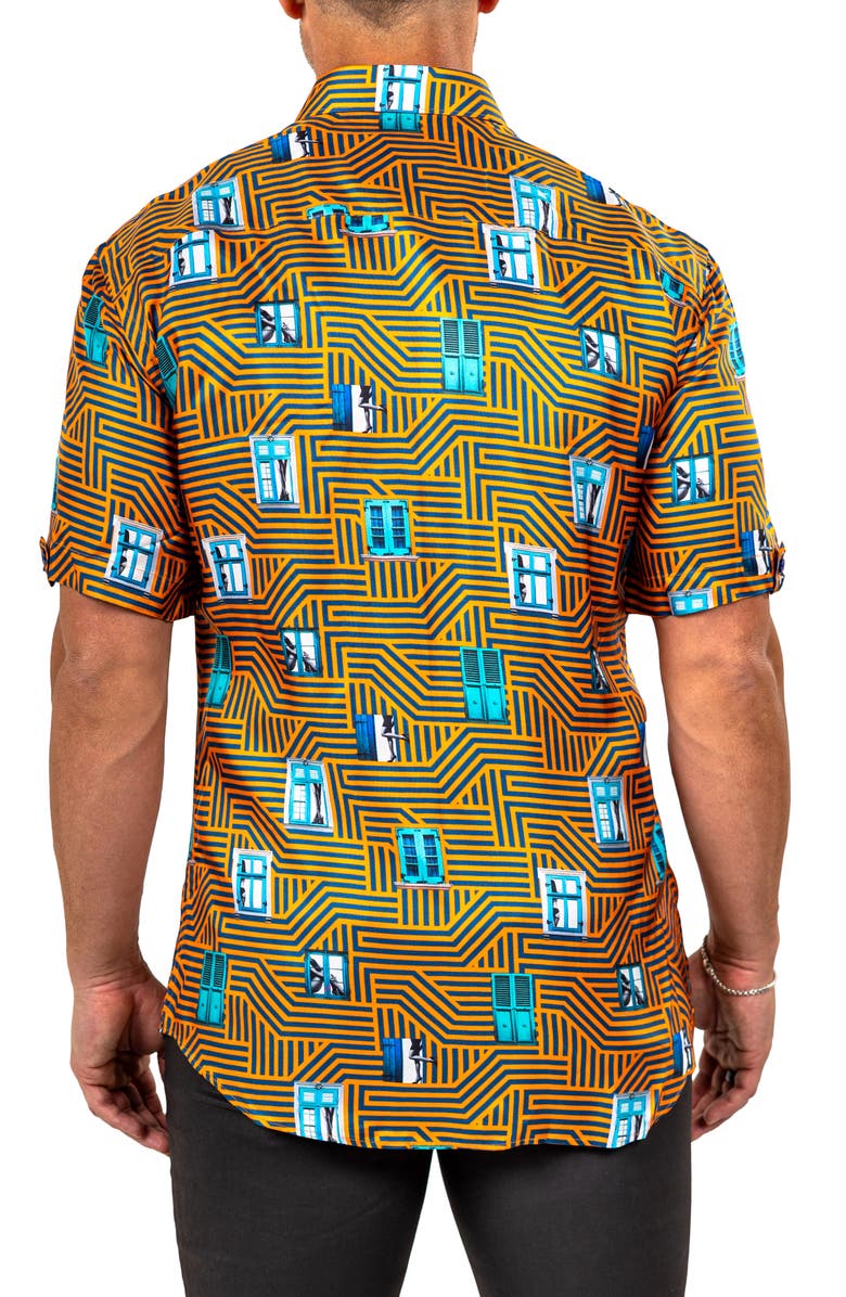 Maceoo Galileo Marthy Short Sleeve Button-Up Shirt, Alternate, color,