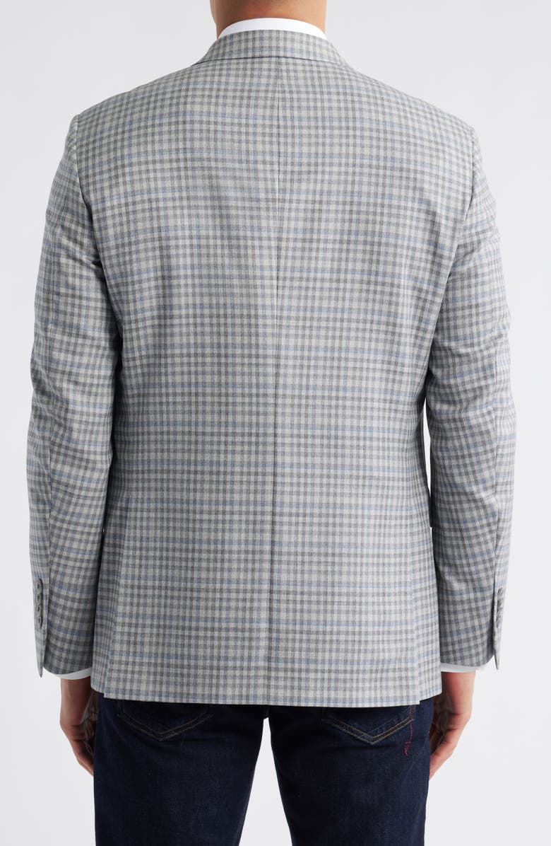 Peter Millar Flynn Classic Fit Check Wool Spoprt Coat, Alternate, color, Light Grey