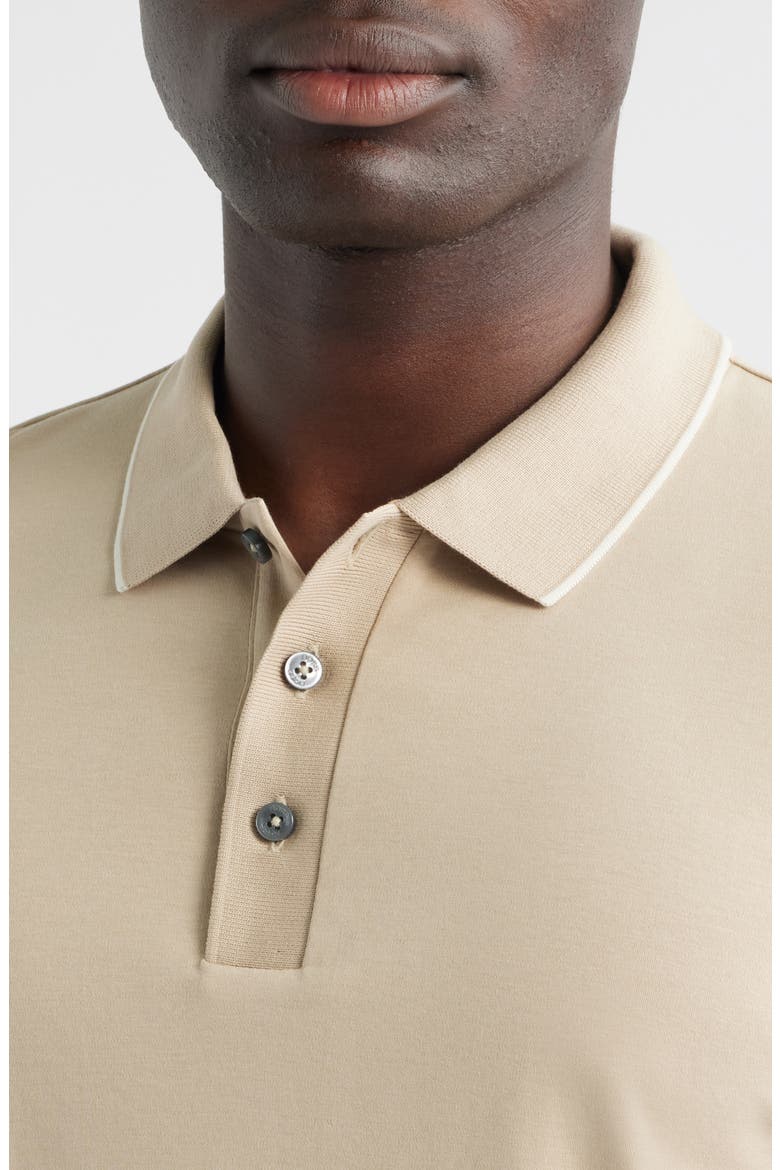 Parlay Tipped Cotton Polo, Alternate, color, LIGHT BEIGE