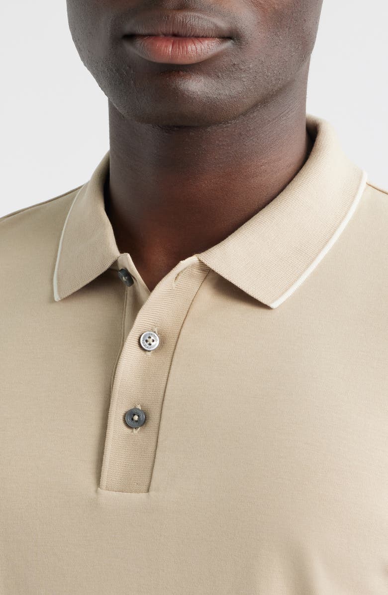 BOSS Parlay Tipped Cotton Polo, Alternate, color, Light Beige