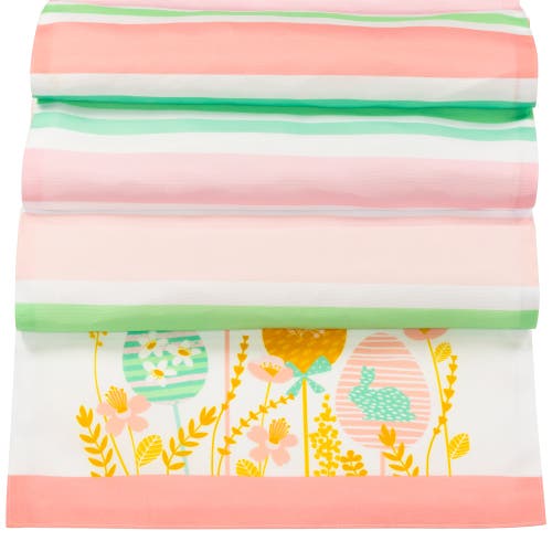 Northlight Striped Pastel Happy Easter Table Runner