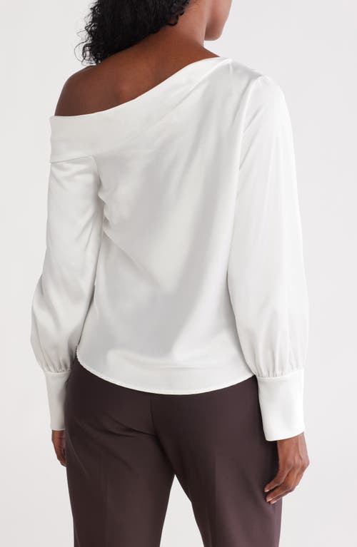 RENEE C RENEE C ASYMMETRICAL DROP SHOULDER SATIN TOP 