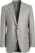 Canali Siena Regular Fit Grey Glen Check Wool & Silk Blend Sport Coat