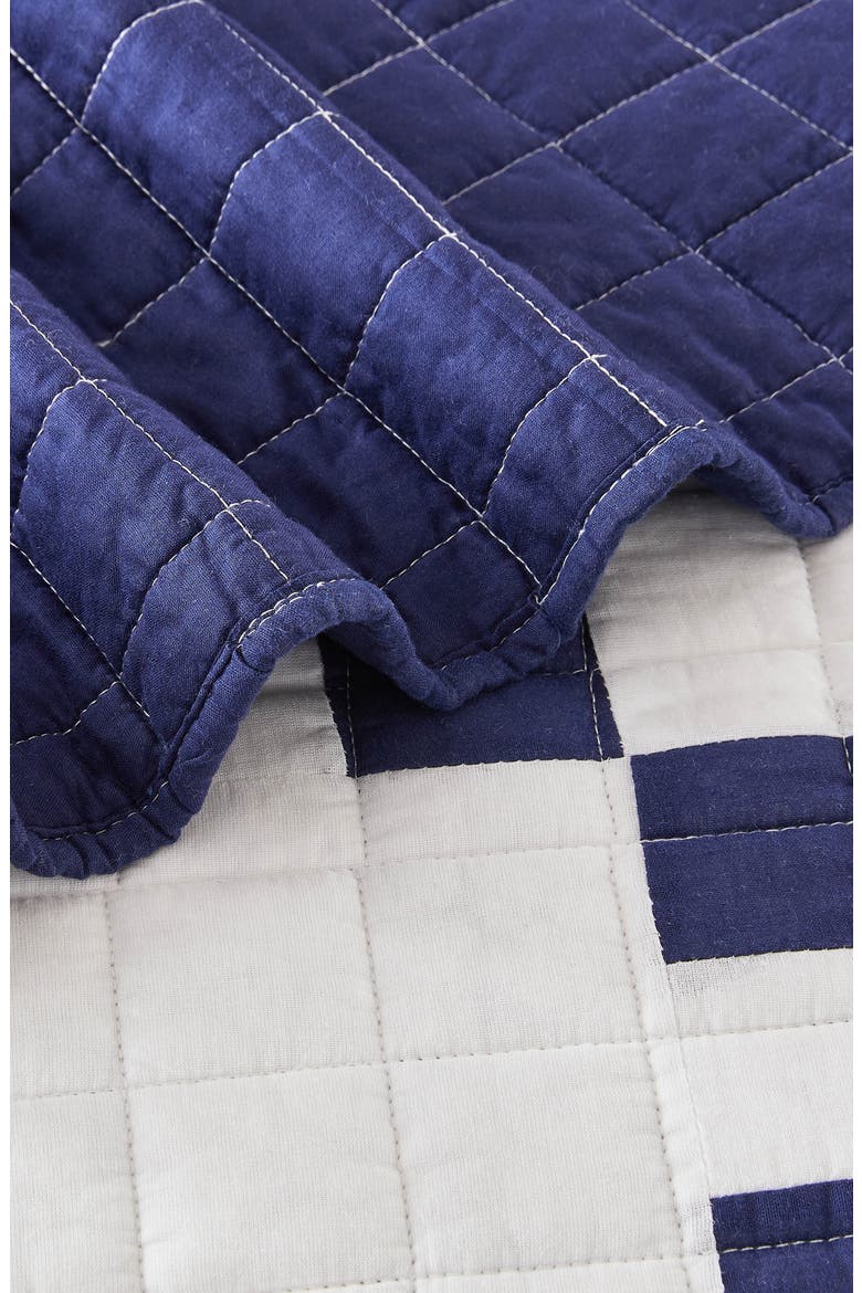 Irish Chain Patchwork Quilt Set, Alternate, color, BLUE