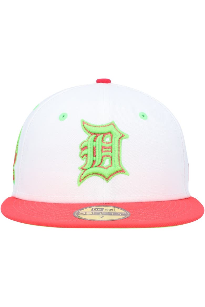 Men's New Era White/Coral Detroit Tigers  1968 World Series Strawberry Lolli 59FIFTY Fitted Hat, Alternate, color, White
