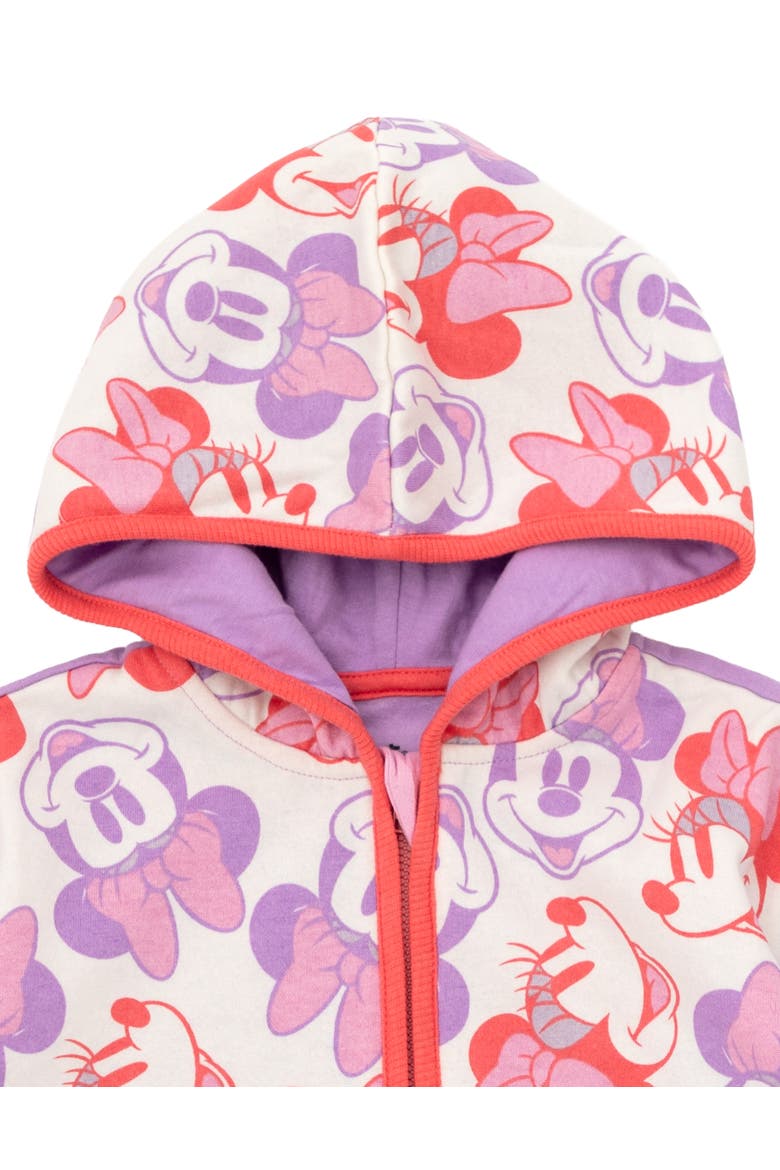 Minnie Mouse Fleece Quarter-Zip Hoodie, Alternate, color, Minnie Mouse Pink