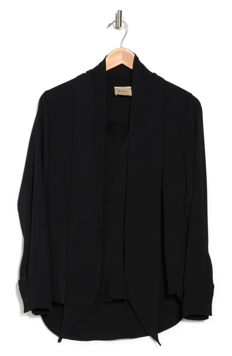 T Tahari Tie Neck Long Sleeve Blouse, Alternate, color, 