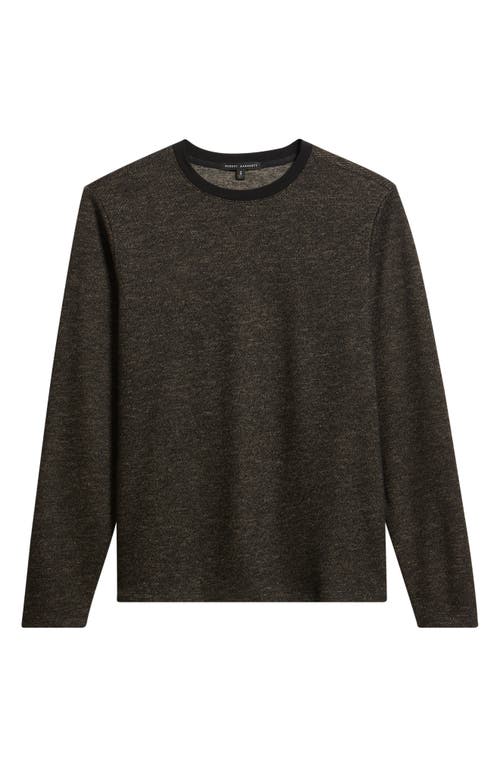 Robert Barakett Emmanuel Long Sleeve Cotton & Wool Crewneck T-shirt In Brown