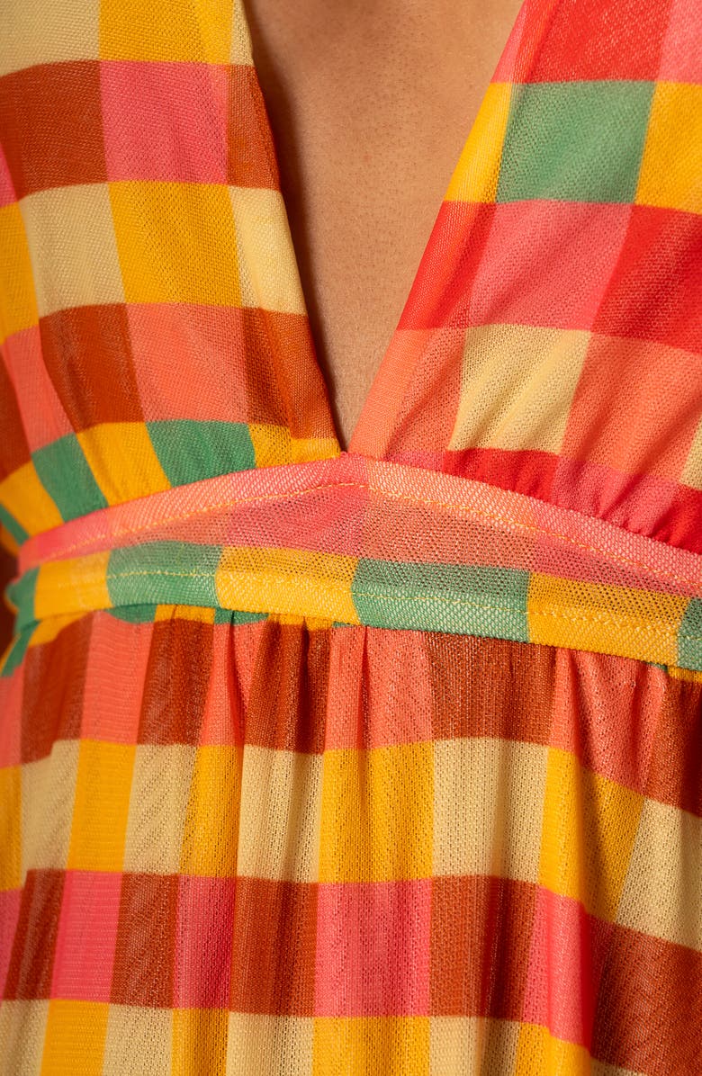 Maaji Golden Gambit Moon Bay Cover-Up Dress, Alternate, color, Open Red