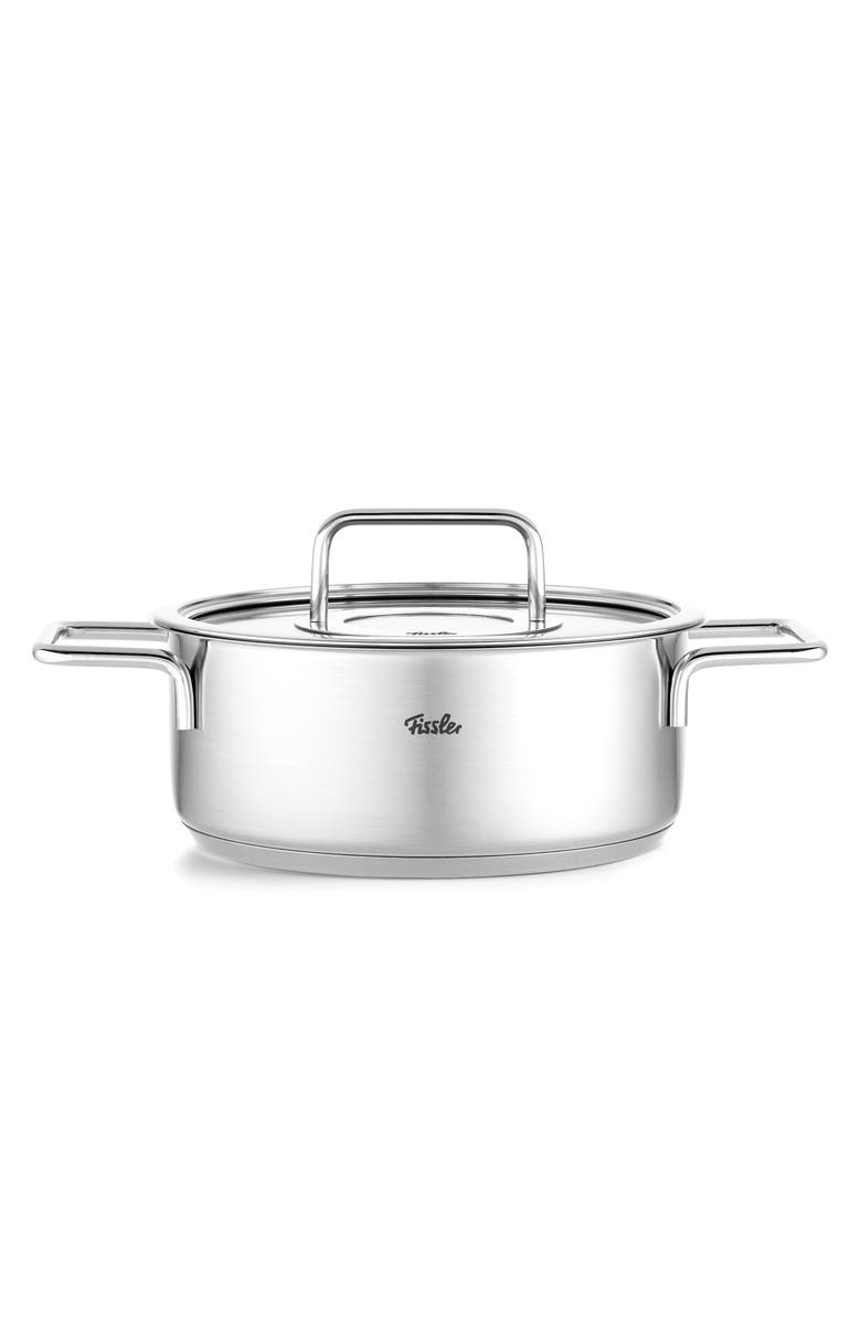 Fissler Pure Collection Stainless Steel Rondeau with Glass Lid, Alternate, color, Stainless Steel