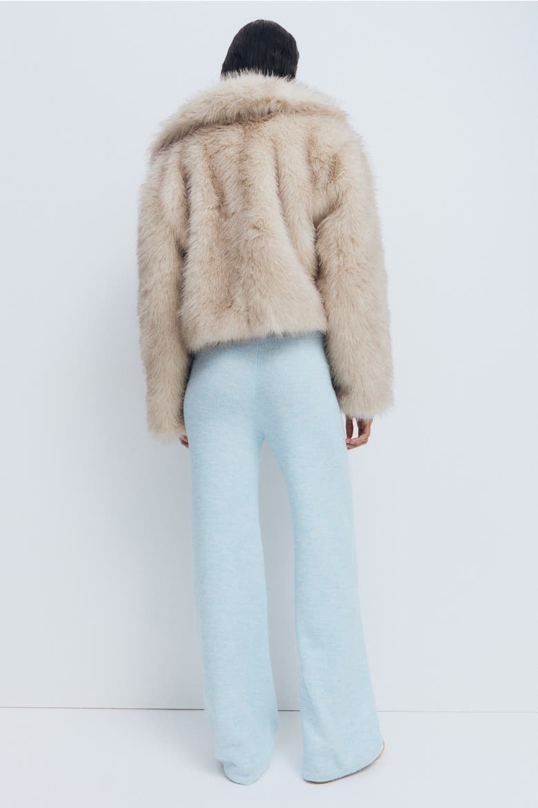 Knitted Pull-on Trousers, Alternate, color, Light blue melange