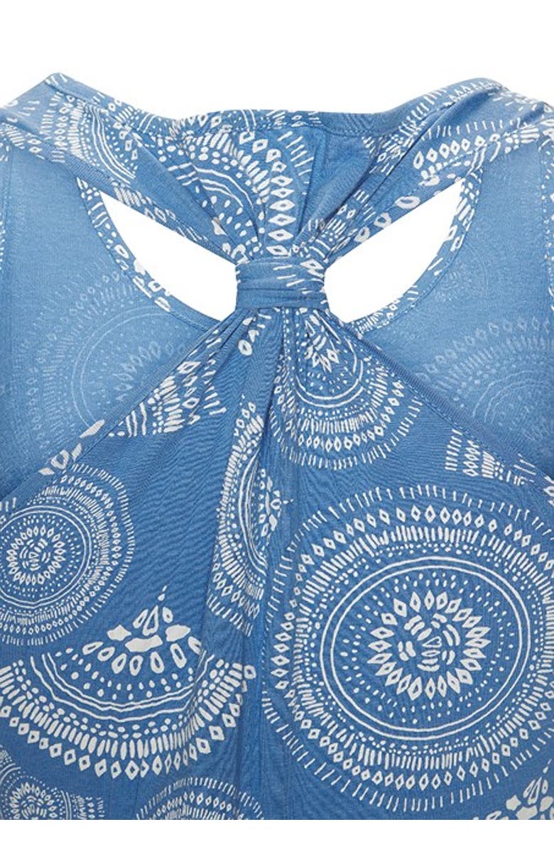 LASCANA Women's Racerback Print Dress, Alternate, color, Blue & White