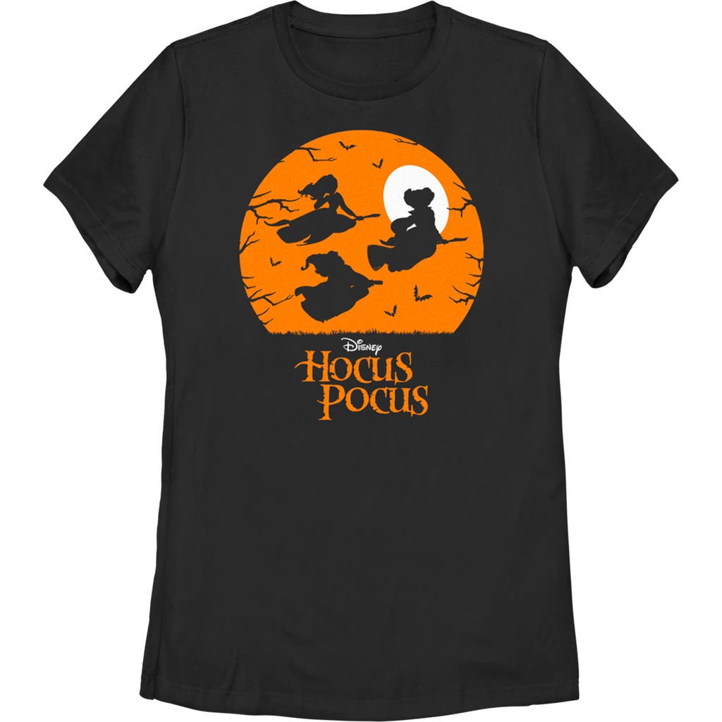 Hocus Pocus Witch Silhouette Graphic T-shirt In Black