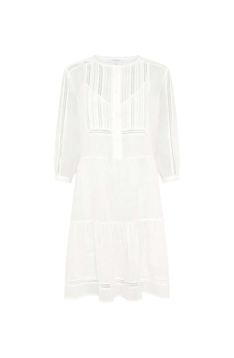 GERARD DAREL Pintuck Tiered Midi Lace Dress, Alternate, color, Ecru