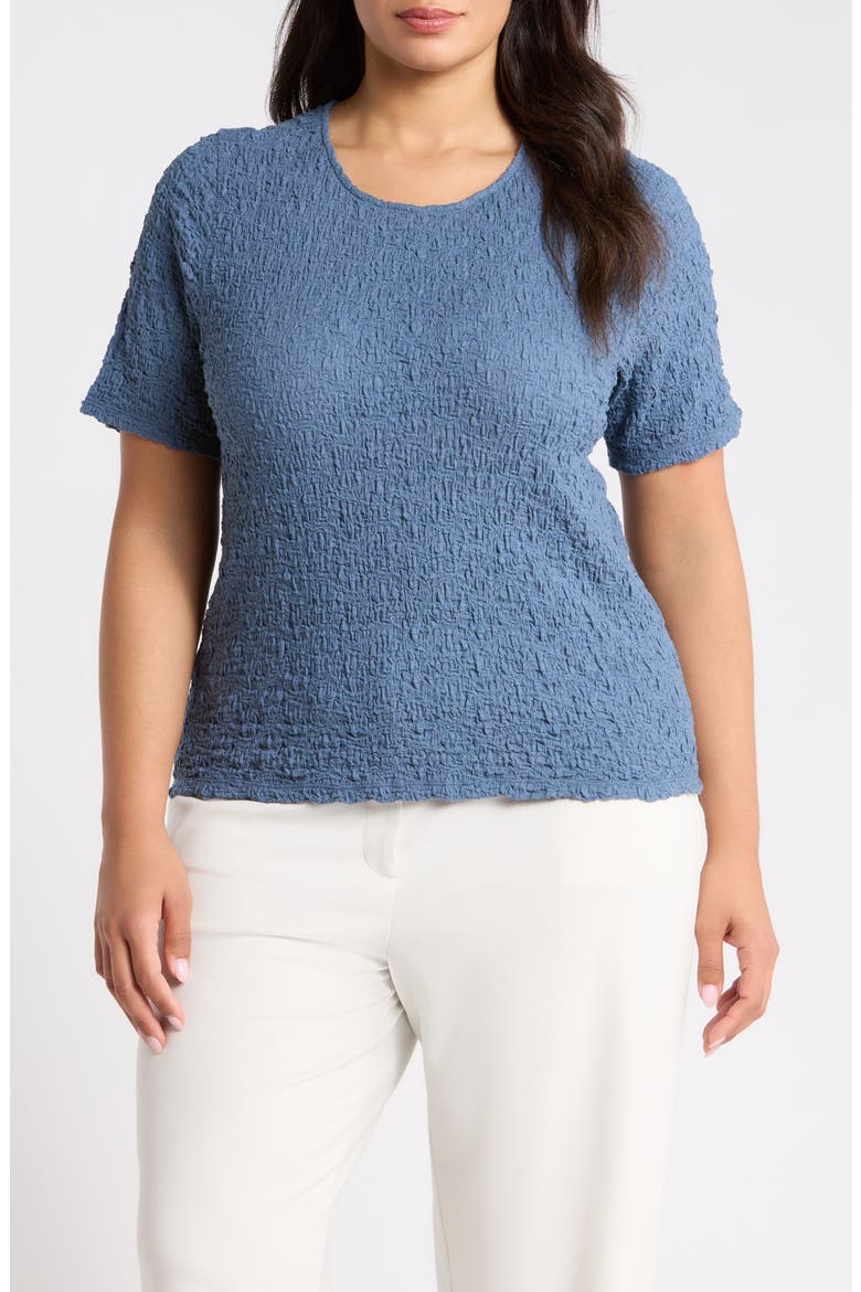 Crinkled Knit Organic Cotton Blend Top, Main, color, COLD SPRAY