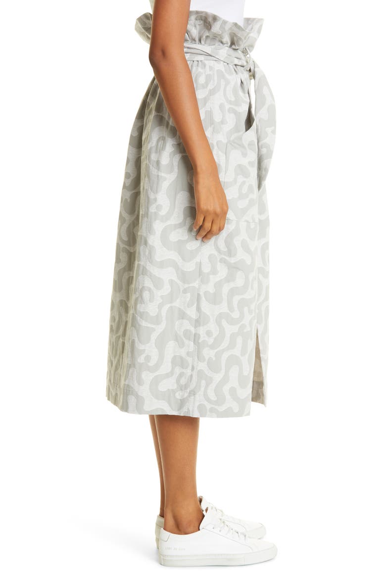 Kayleen Abstract Print Jacquard Organic Cotton Skirt, Alternate, color, GREY WHITE