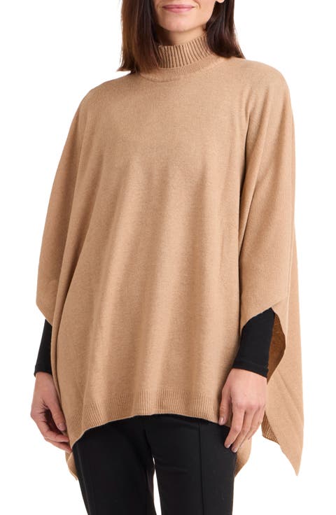 Turtleneck Wool & Cashmere Poncho