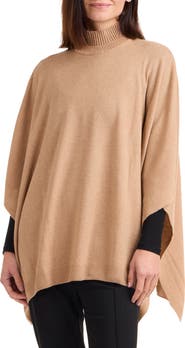 Bruno Magli Turtleneck Wool & Cashmere Poncho